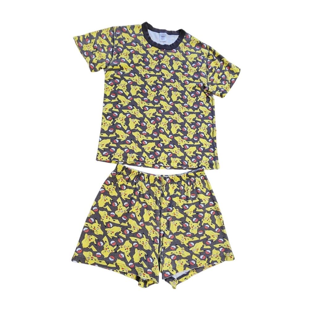 Pokemon Pikachu Hanna Anderson Short T-Shirt Pajama Set Organic Cotton Medium